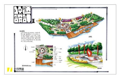 濱水休閑綠地景觀快題設(shè)計案例解析 - 景觀考研快題學習 - 一行手繪培訓