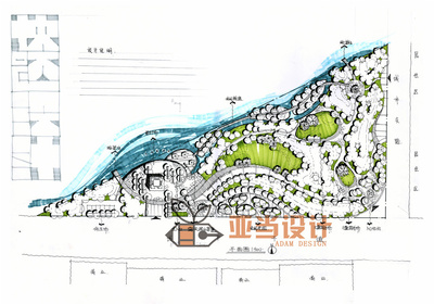 濱水休閑廣場景觀快題設計--南昌風景園林快題設計