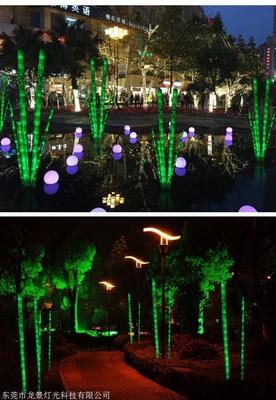 LED戶外仿真裝飾竹子燈 逼真水池造型竹筒燈 竹子發光景觀草坪燈